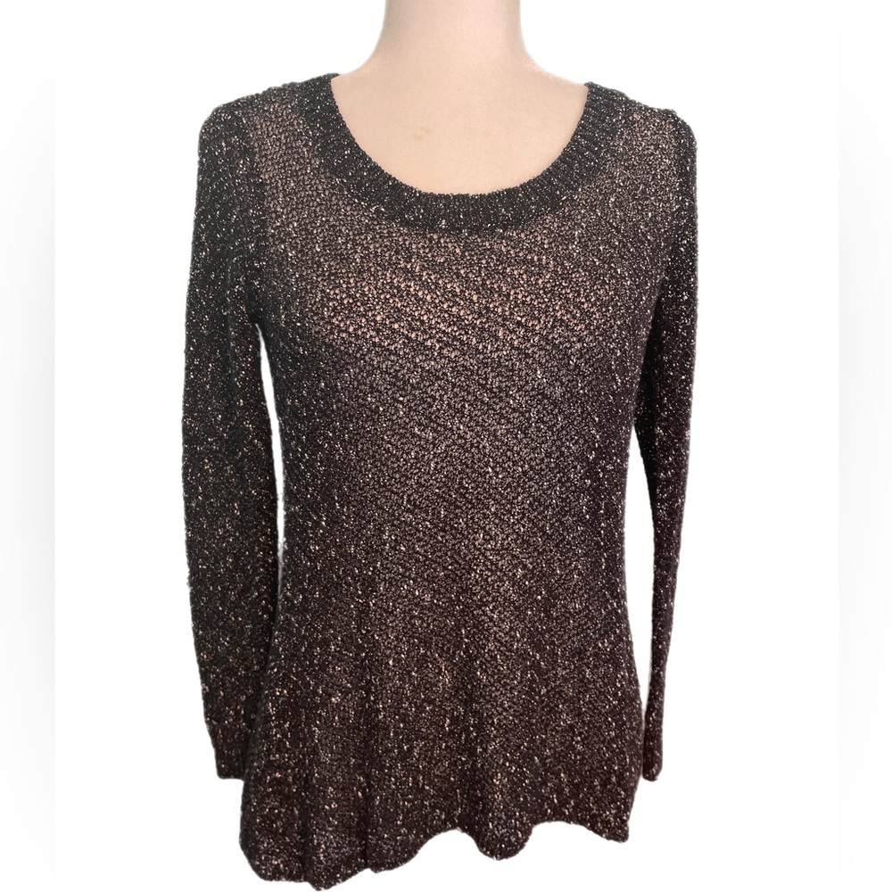 Eileen Fisher black and white knit sweater size S